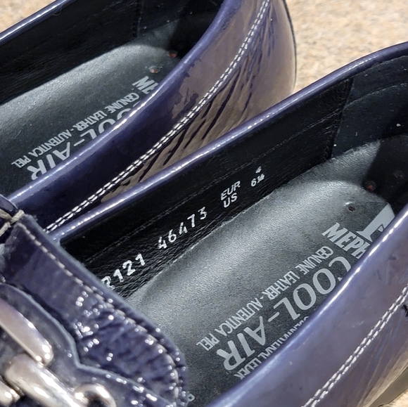 MEPHISTO NAVY BLUE PATENT LEATHER SLIP ON LOAFERS SZ 6.5 NICE - Picture 3 of 8